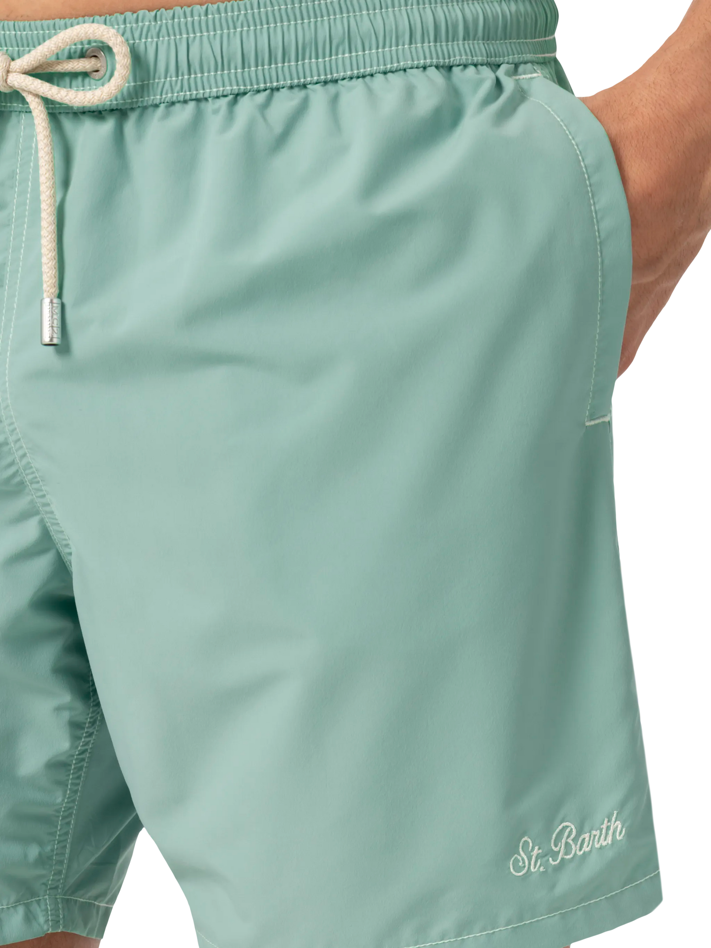 Salbeigrüne mittellange Badeshorts Patmos