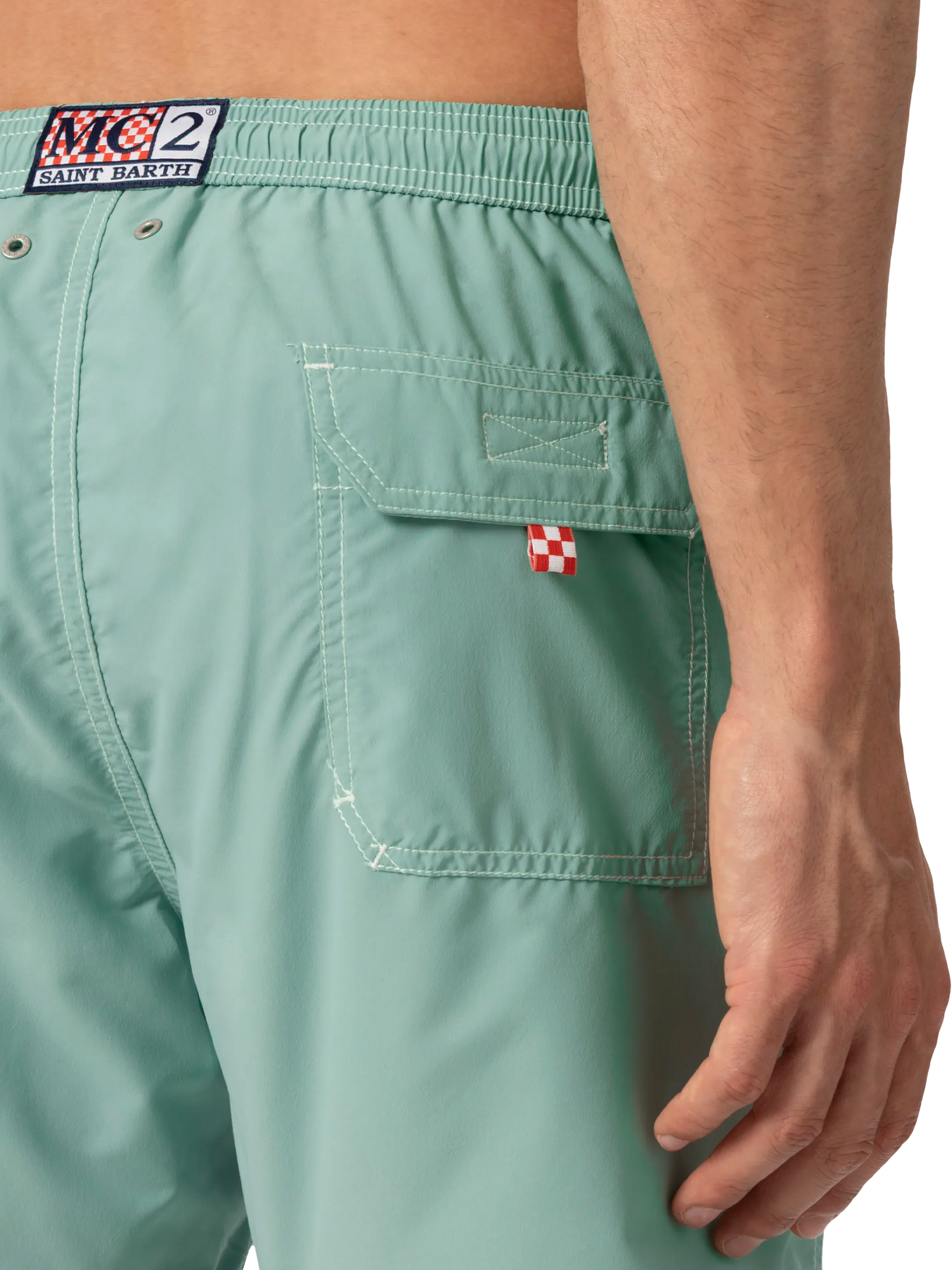 Salbeigrüne mittellange Badeshorts Patmos