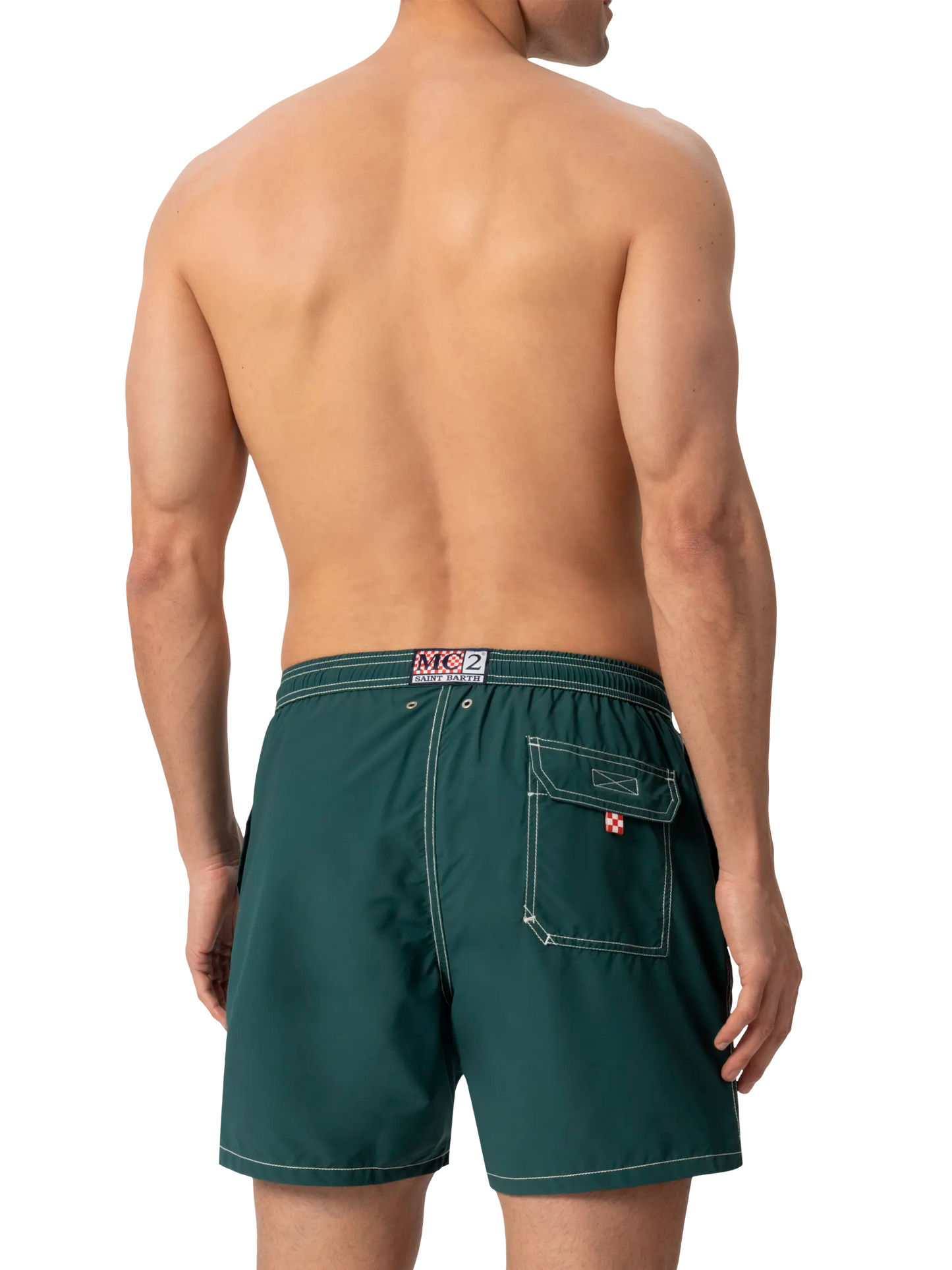 Grüne mittellange Badeshorts Patmos
