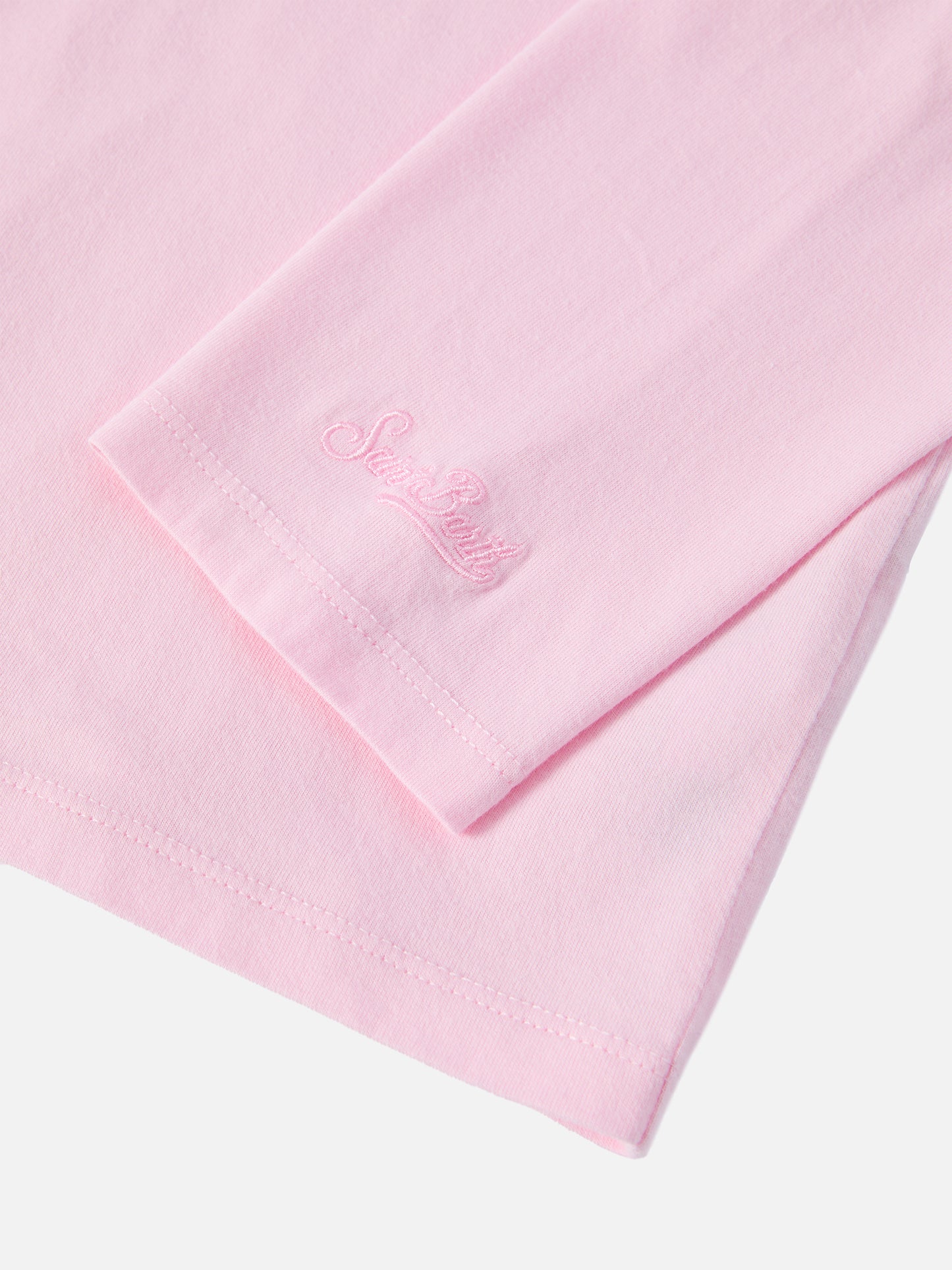 Penny Langarm-T-Shirt aus Baumwolle in Rosa mit Snoopy-Print und Strassapplikationen | PEANUTS SONDEREDITION