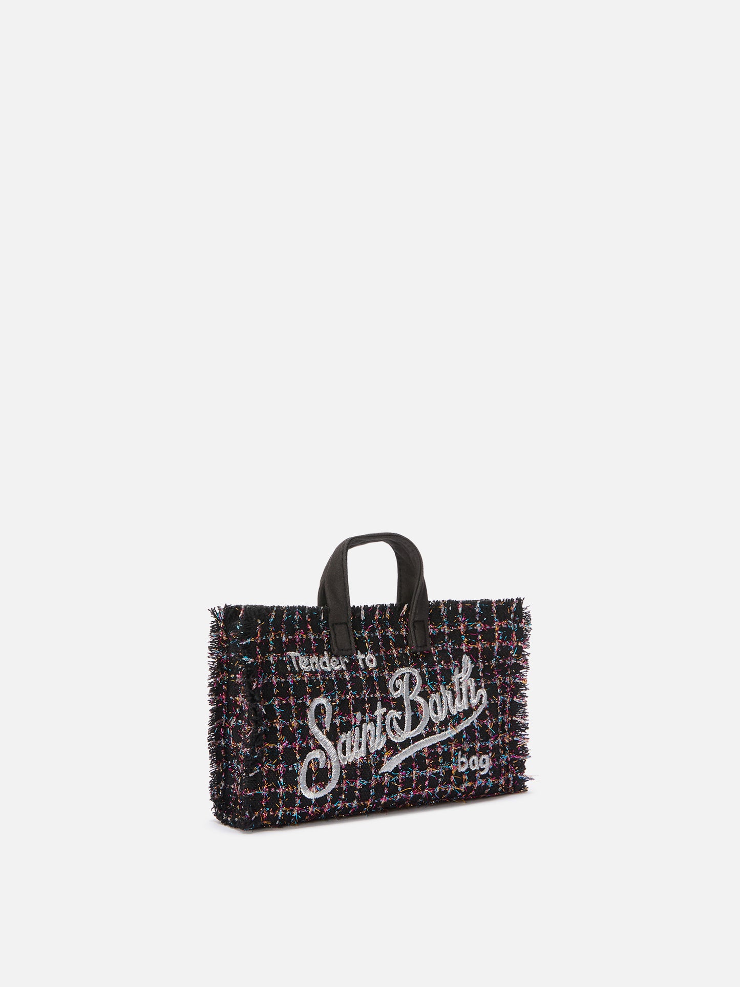 Mini Phone Bag Tweed in black lurex tweed