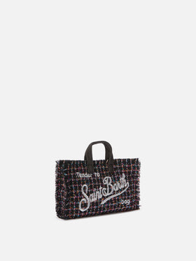 Mini Phone Bag Tweed in black lurex tweed