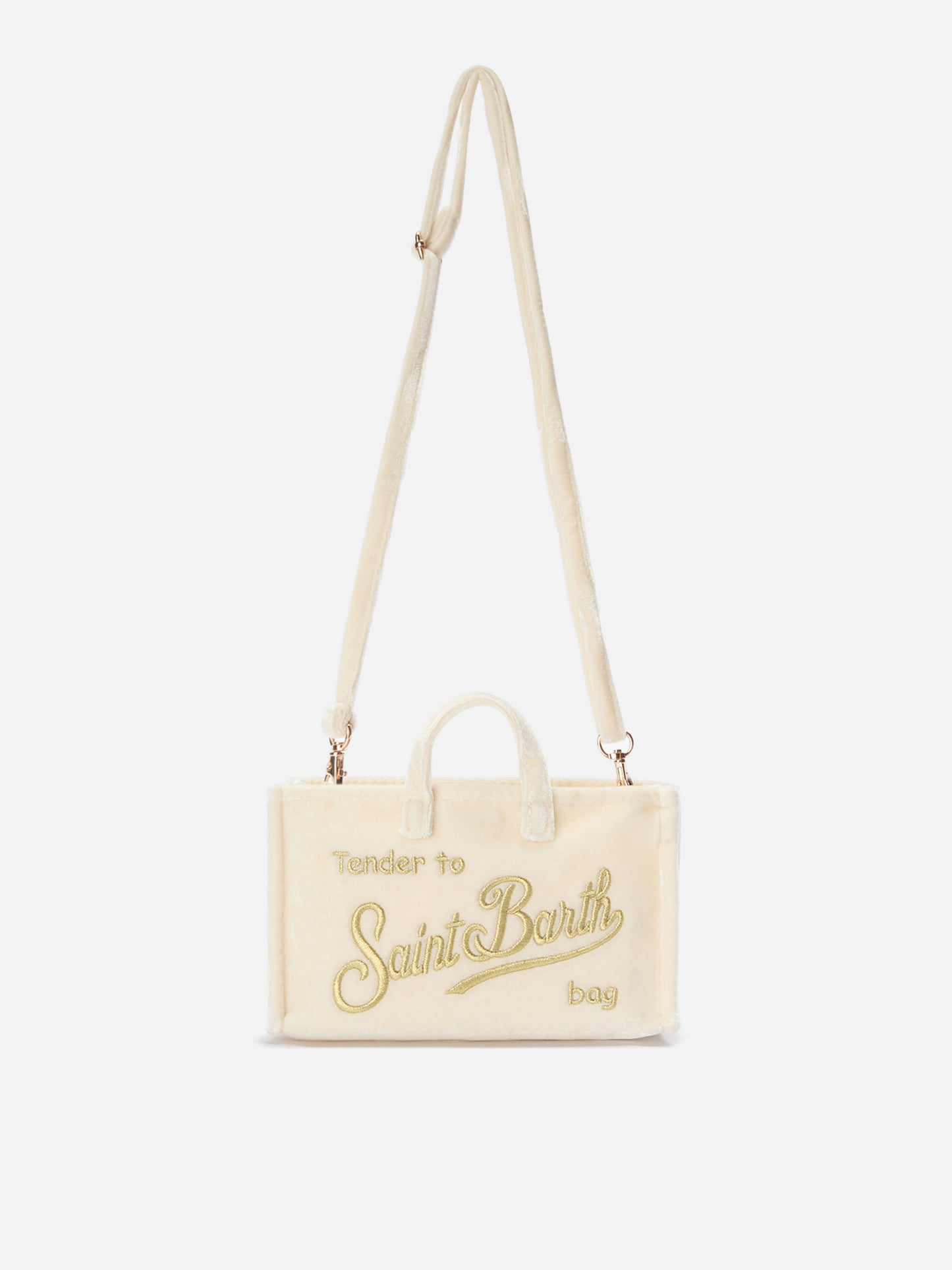 Mini Phone Bag Velvet in white velvet