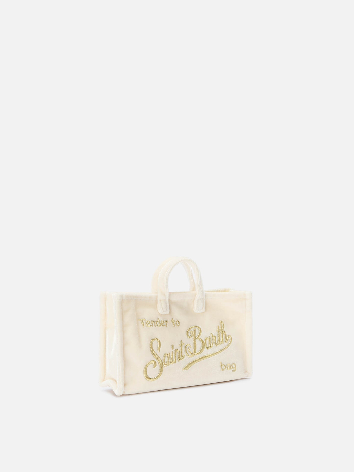 Mini Phone Bag Velvet in white velvet