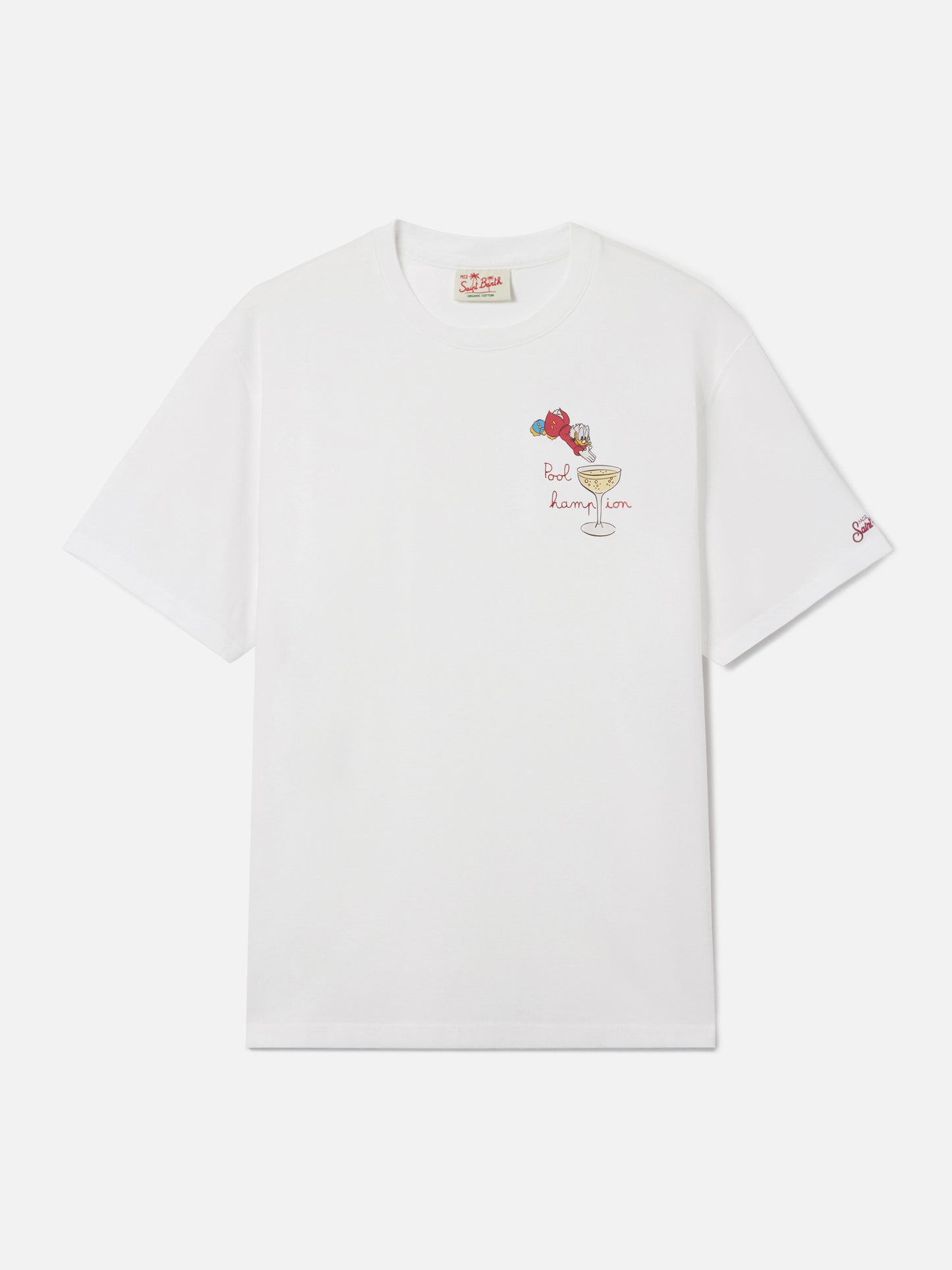 T-shirt Portofino bianca con ricamo Pool Champion | Special Edition