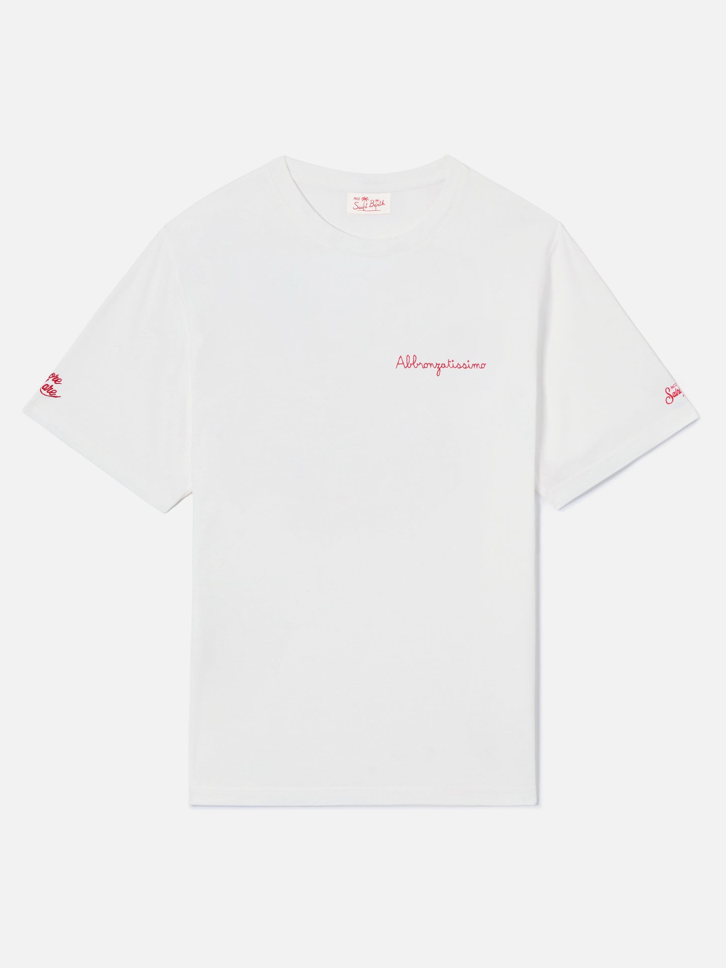 T-shirt Portofino blanc avec broderie Abbronzatissimo