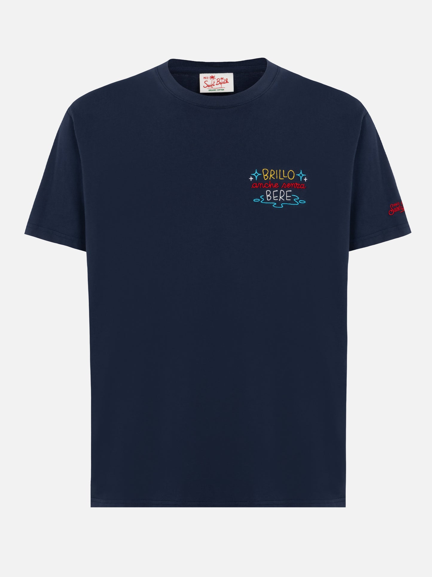 Classic fit cotton jersey t-shirt Portofino with Brillo senza bere embroidery | INSULTI LUMINOSI SPECIAL EDITION - MC2 Saint Barth