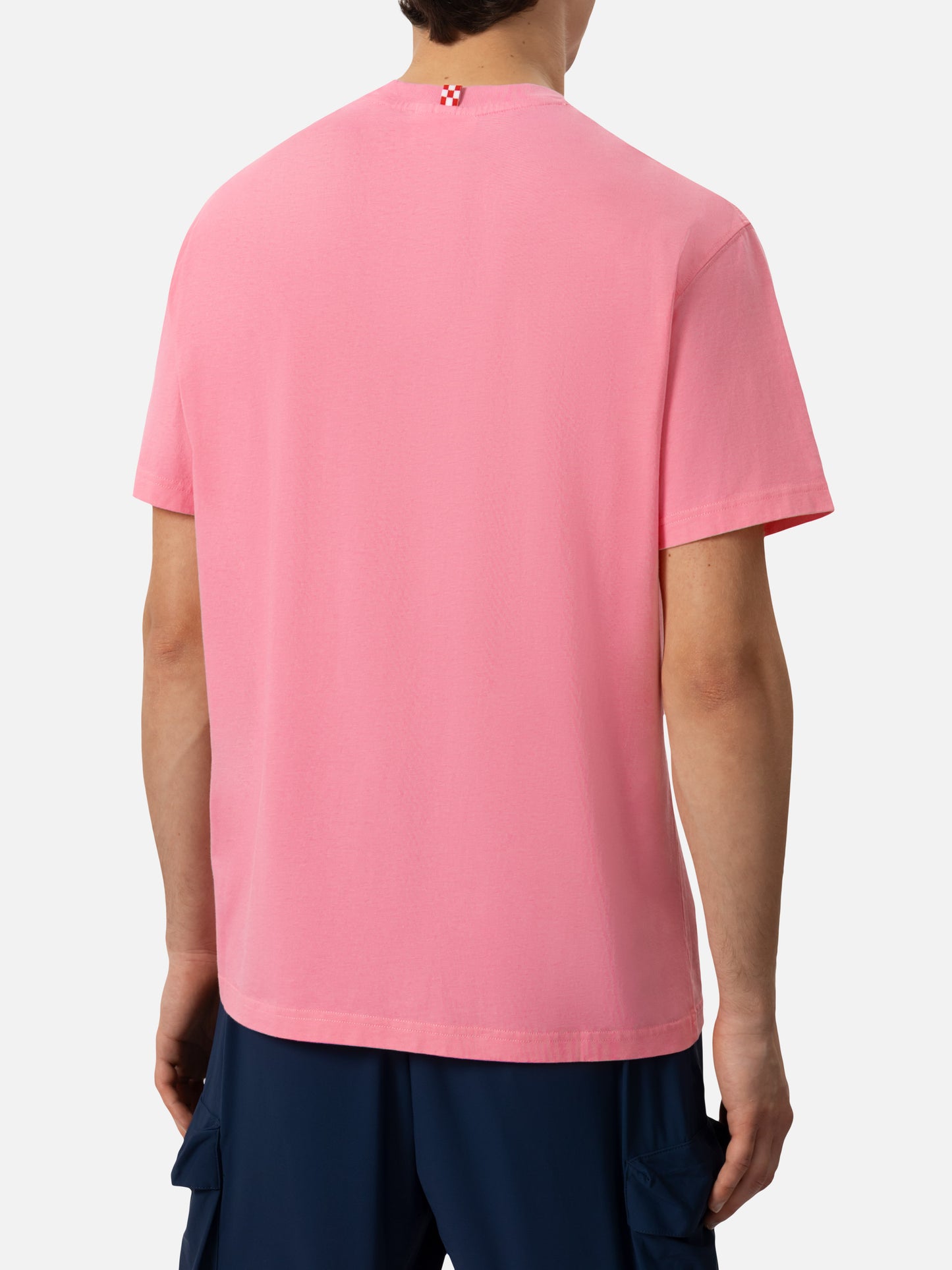 Klassisch geschnittenes T-Shirt „Portofino“ aus Baumwolljersey mit „Per certi Versi, per altri Bevi“-Stickerei
