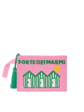 Pearl Pouch with Forte dei Marmi beaded postcard - MC2 Saint Barth