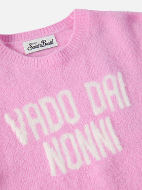 Princess stretch alpaca-blend sweater with Vado dai nonni jacquard