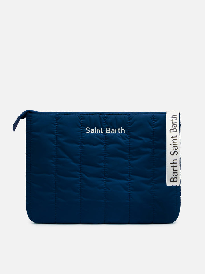 Pochette imbottita trapuntata blu navy