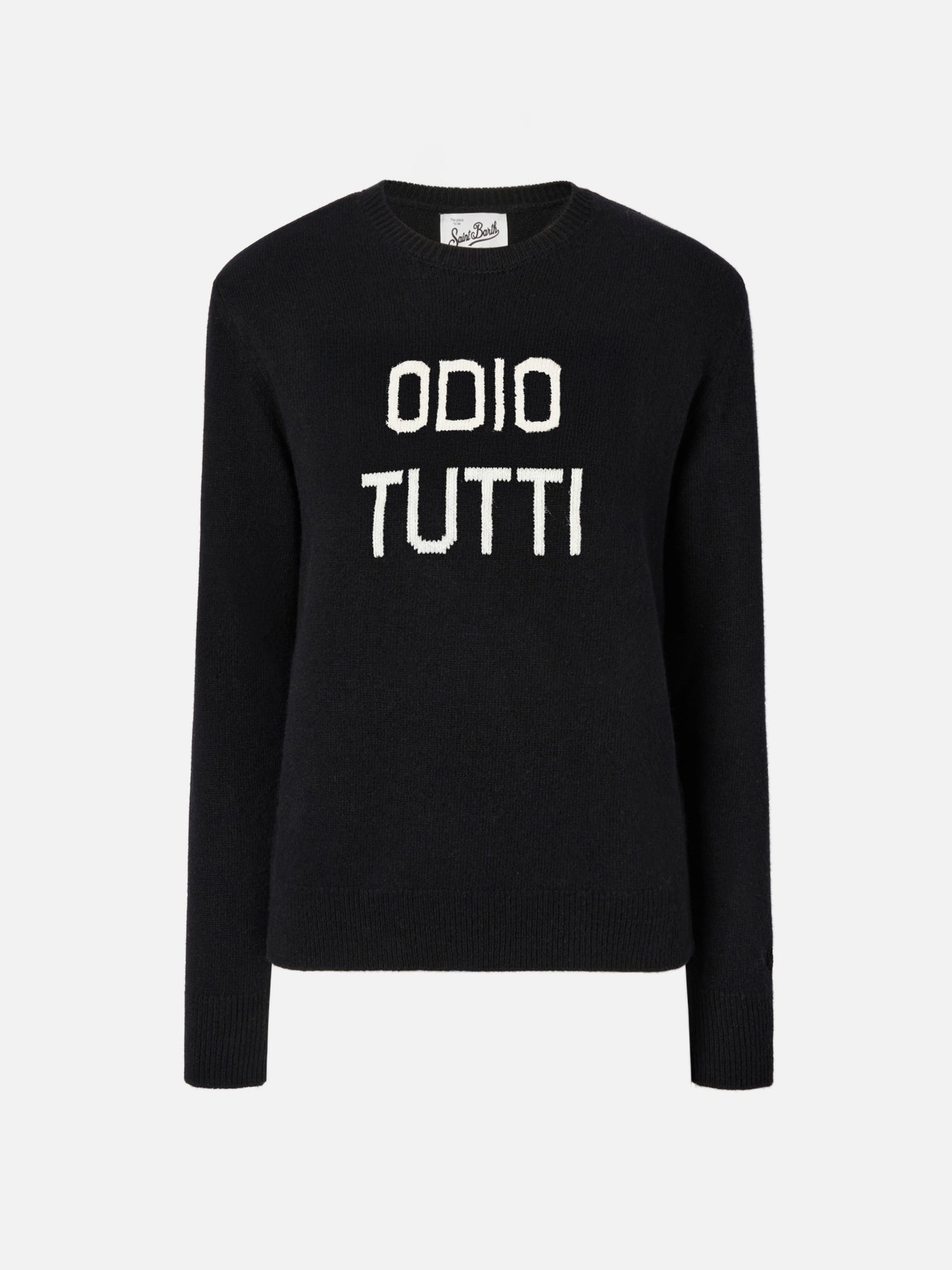 New Queen crewneck with Odio Tutti jacquard