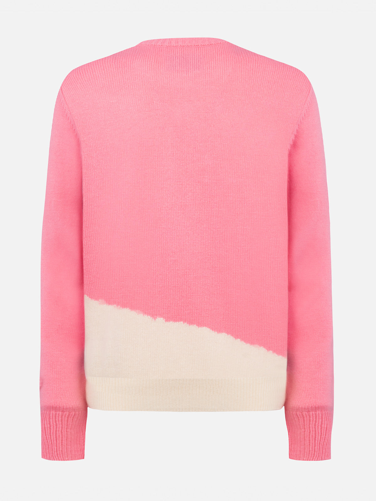 Damenpullover aus Kaschmirmischung New Queen mit Postkarten-Jacquard