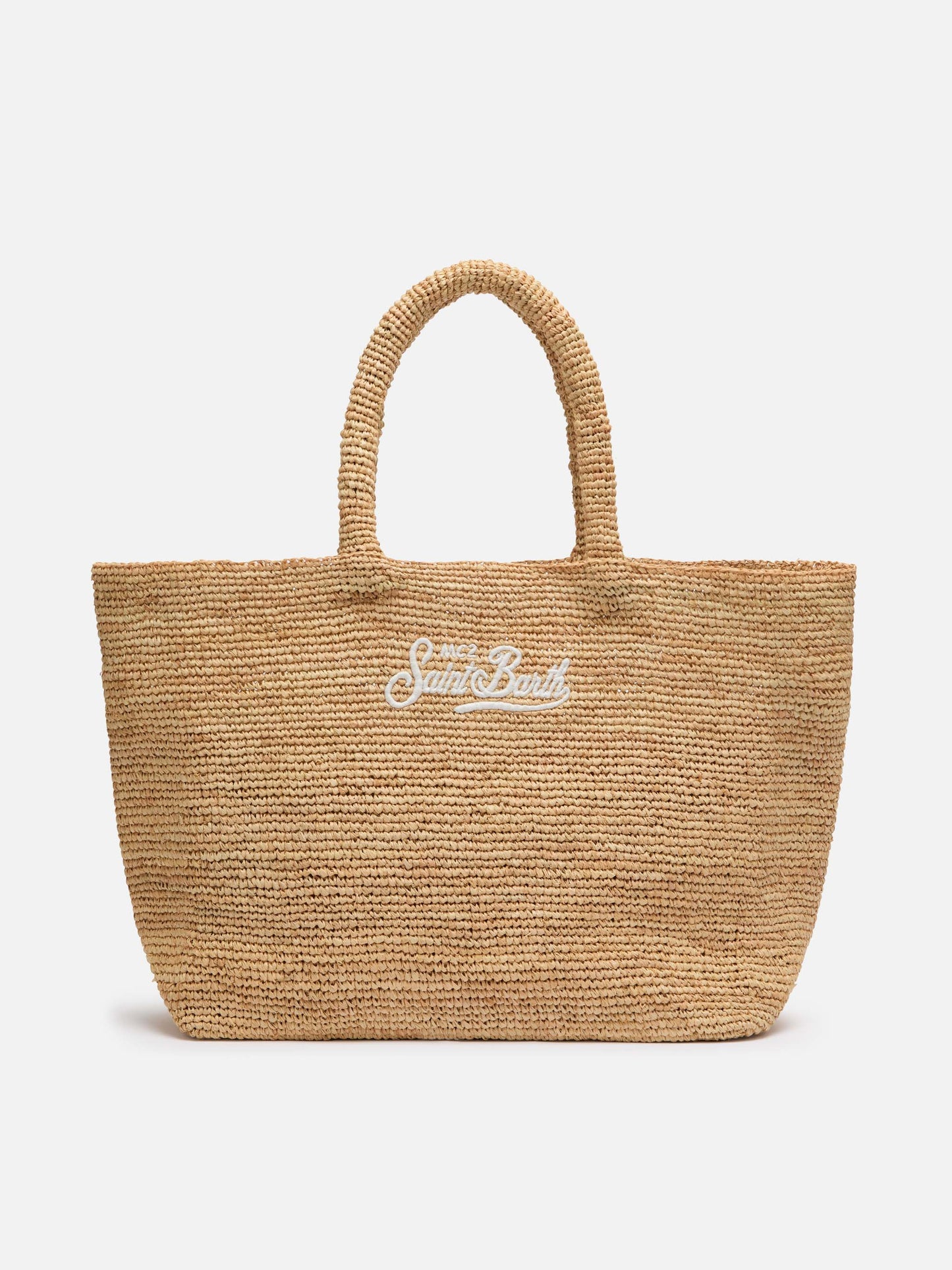 Beige Raffia Beach bag with cotton pouch