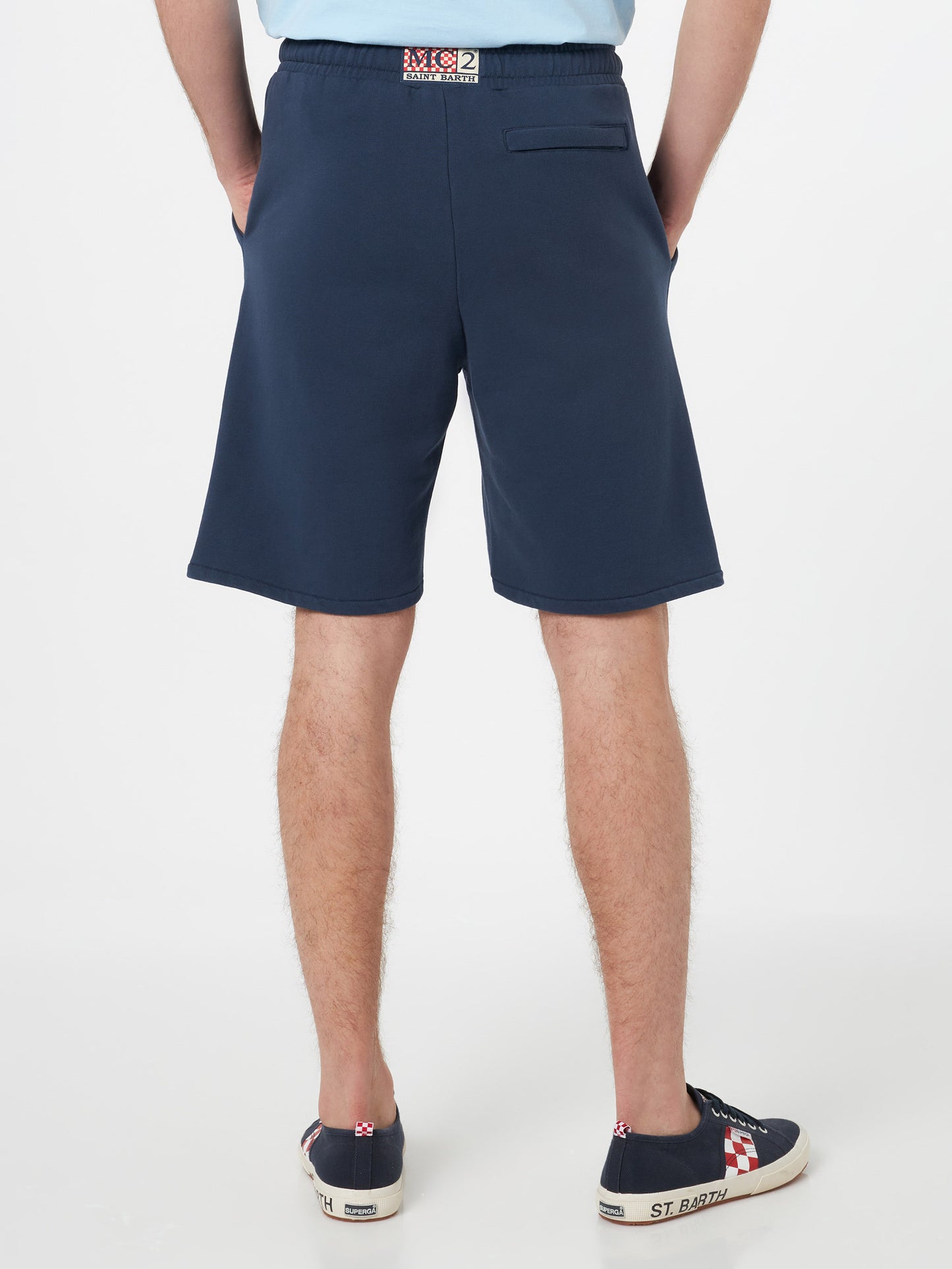 Bermudas Randle en felpa de algodón azul marino