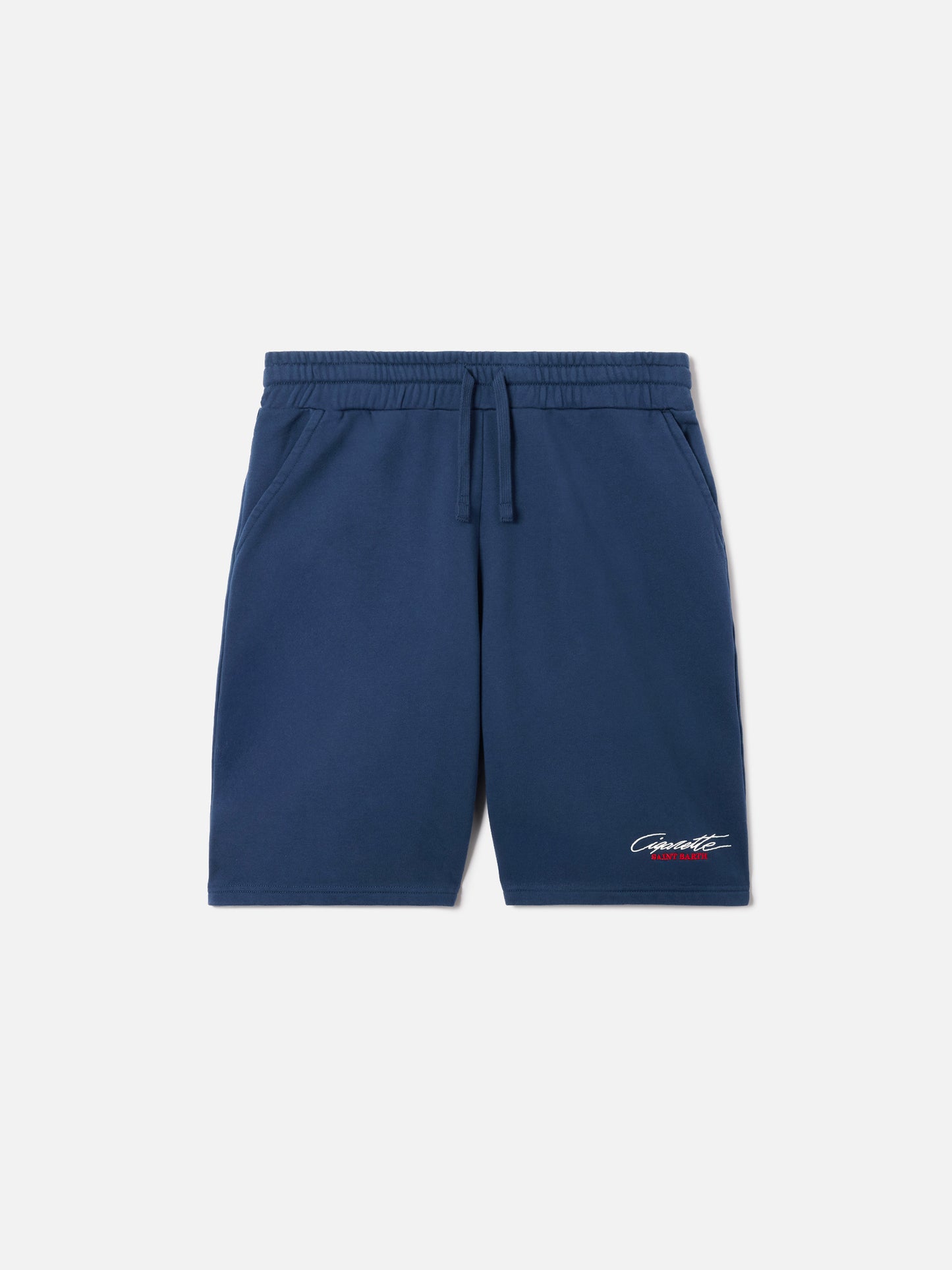 Blaue Bermuda-Shorts Randle mit Cigarette Racing-Stickerei | Special Edition