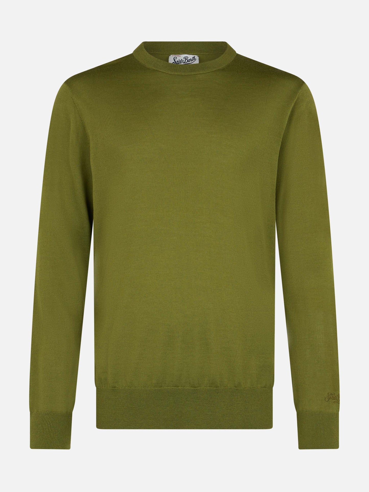 Maglione da uomo Regent in lana merino pistacchio