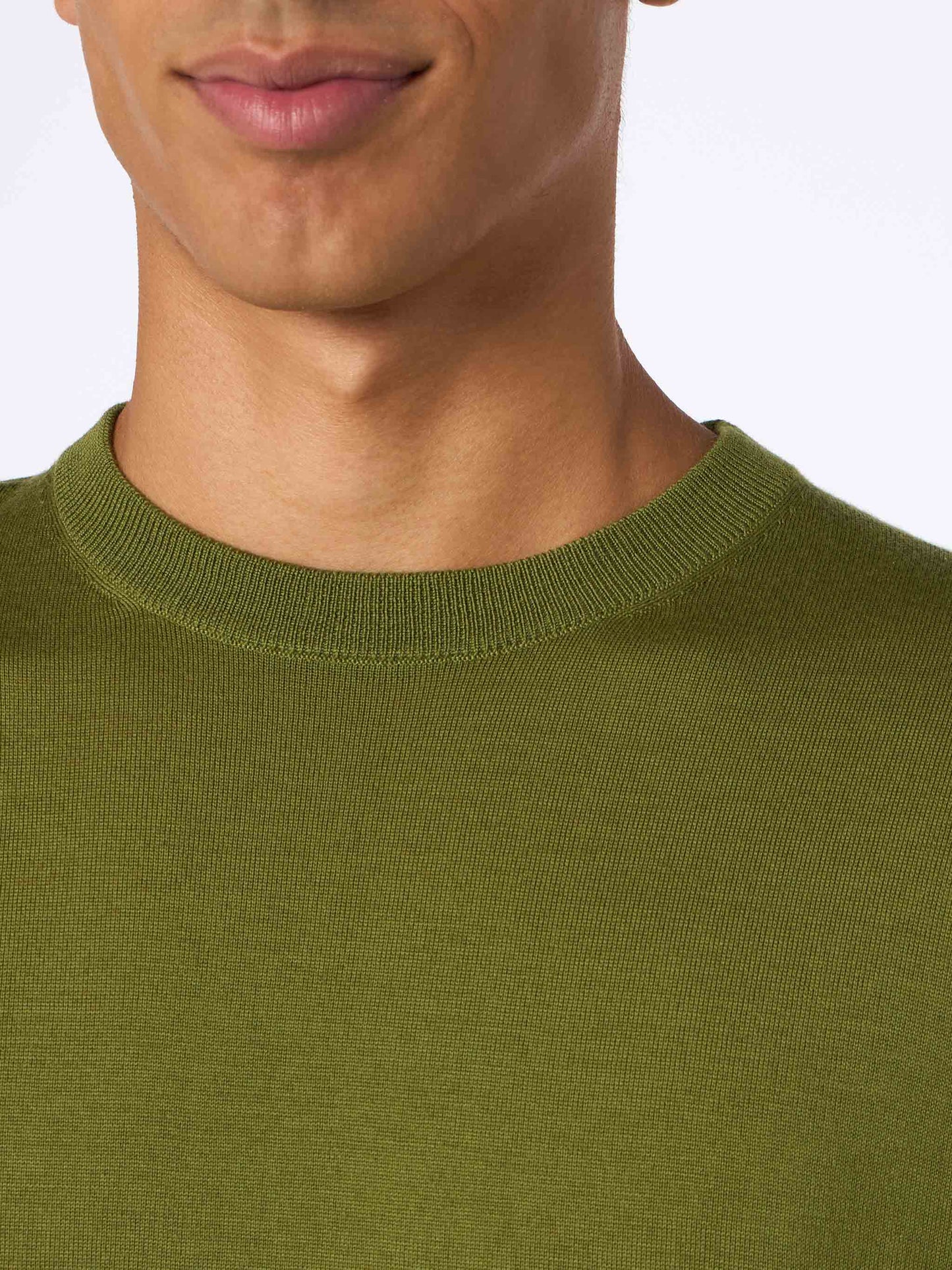 Maglione da uomo Regent in lana merino pistacchio