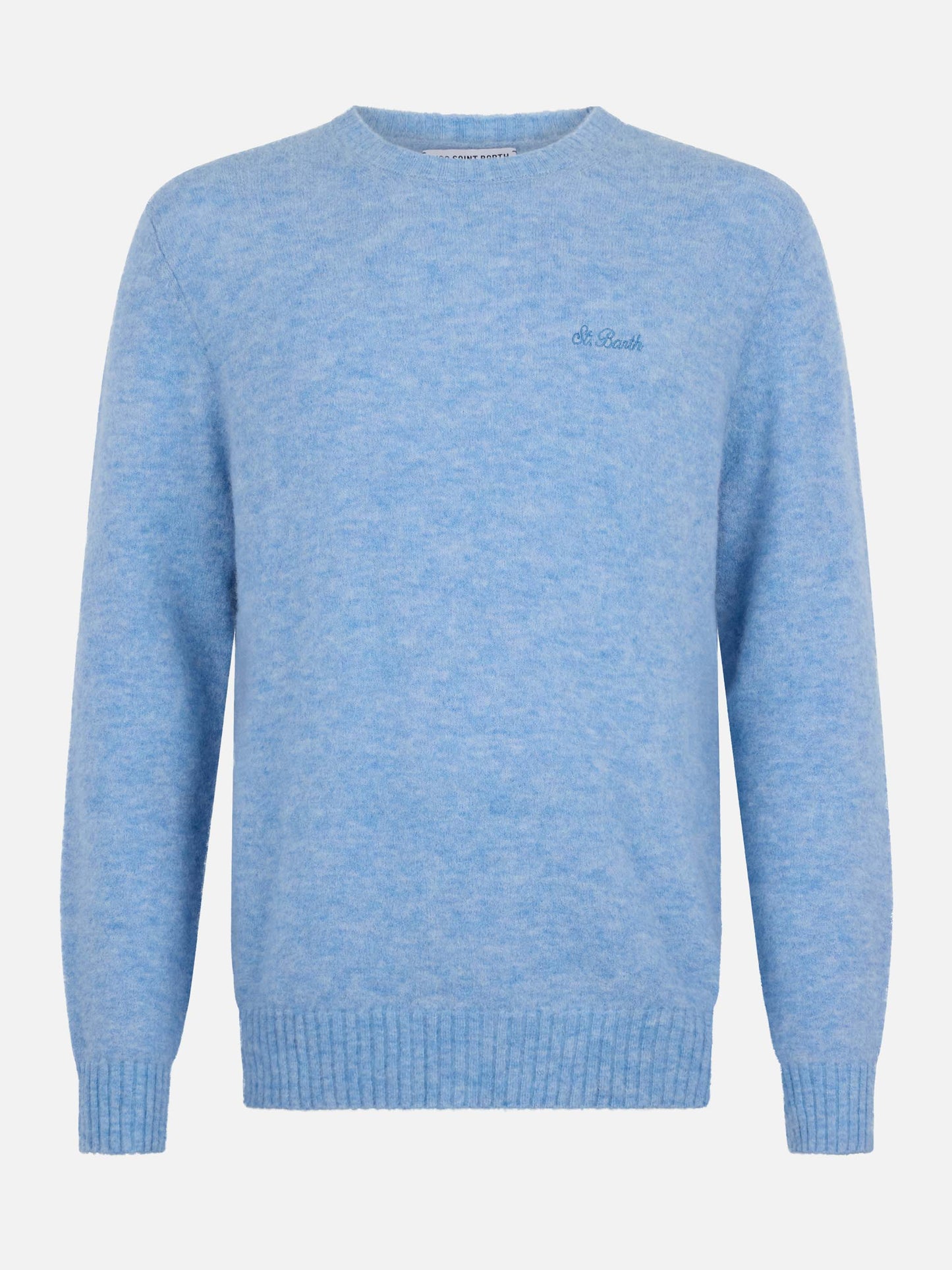 Man light blue crewneck stretch sweater Regent - MC2 Saint Barth