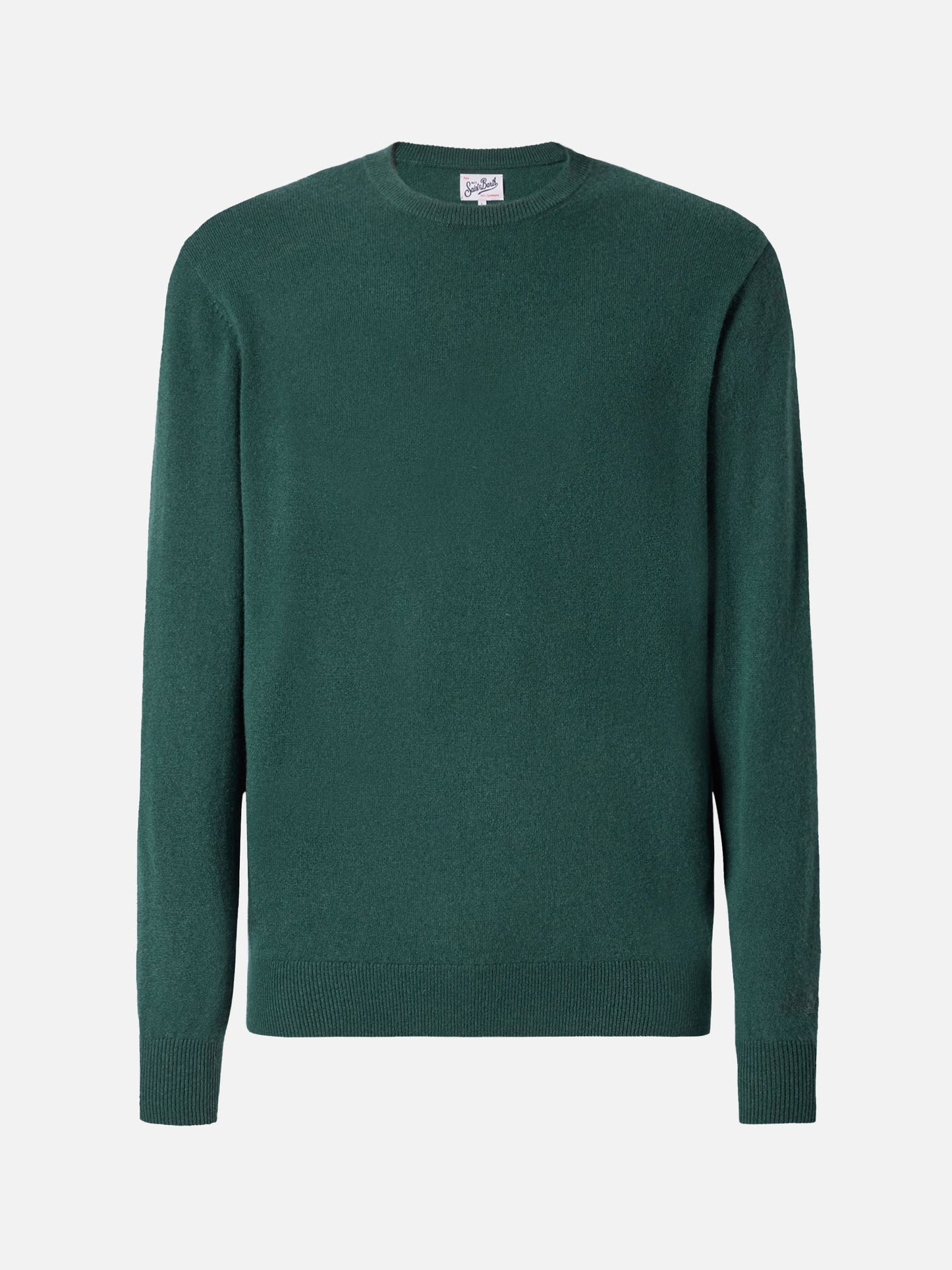 Regent crewneck sweater in 100% dark green CASHMERE