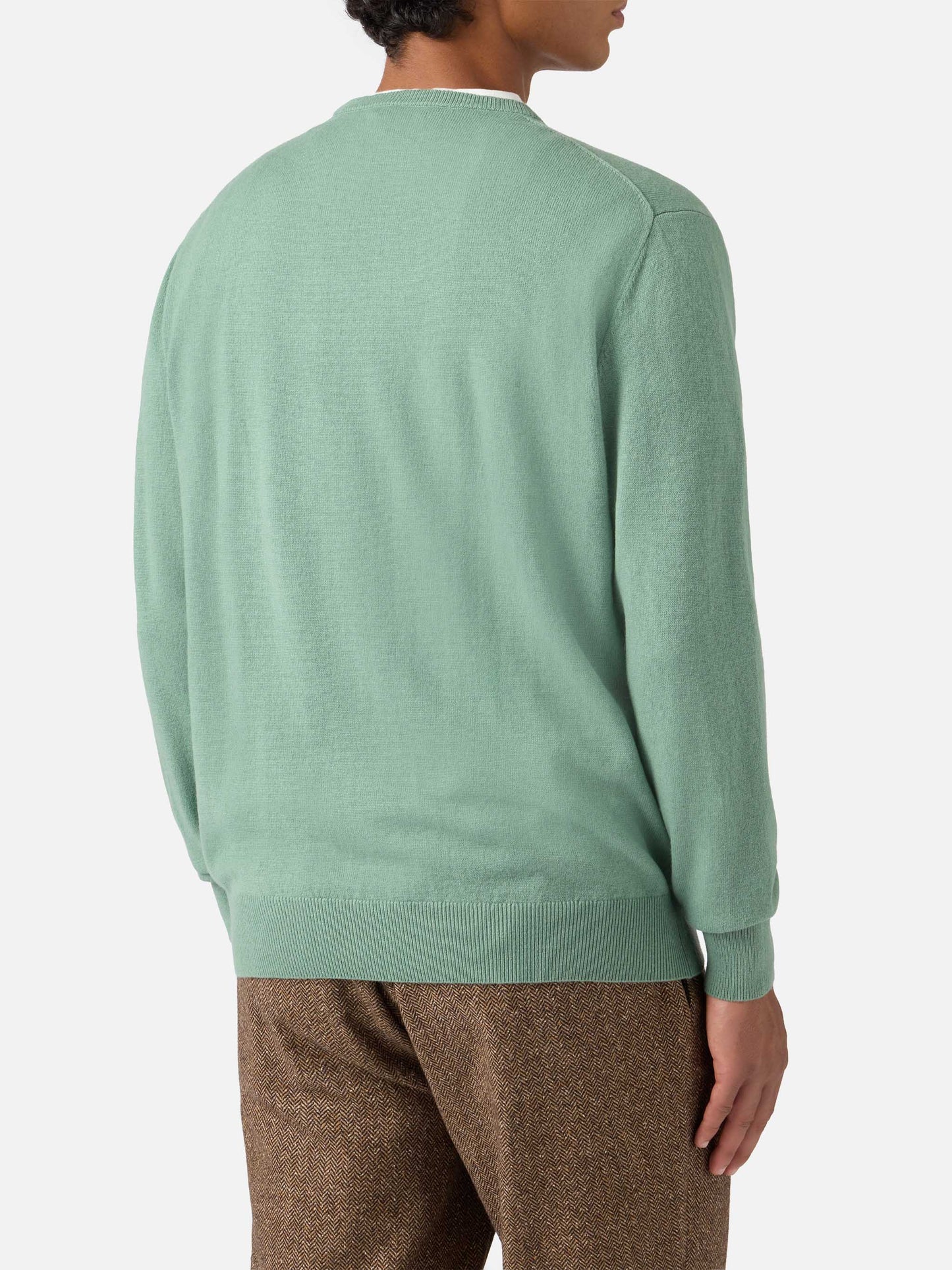Regent wool-cashmere sweater in sage green