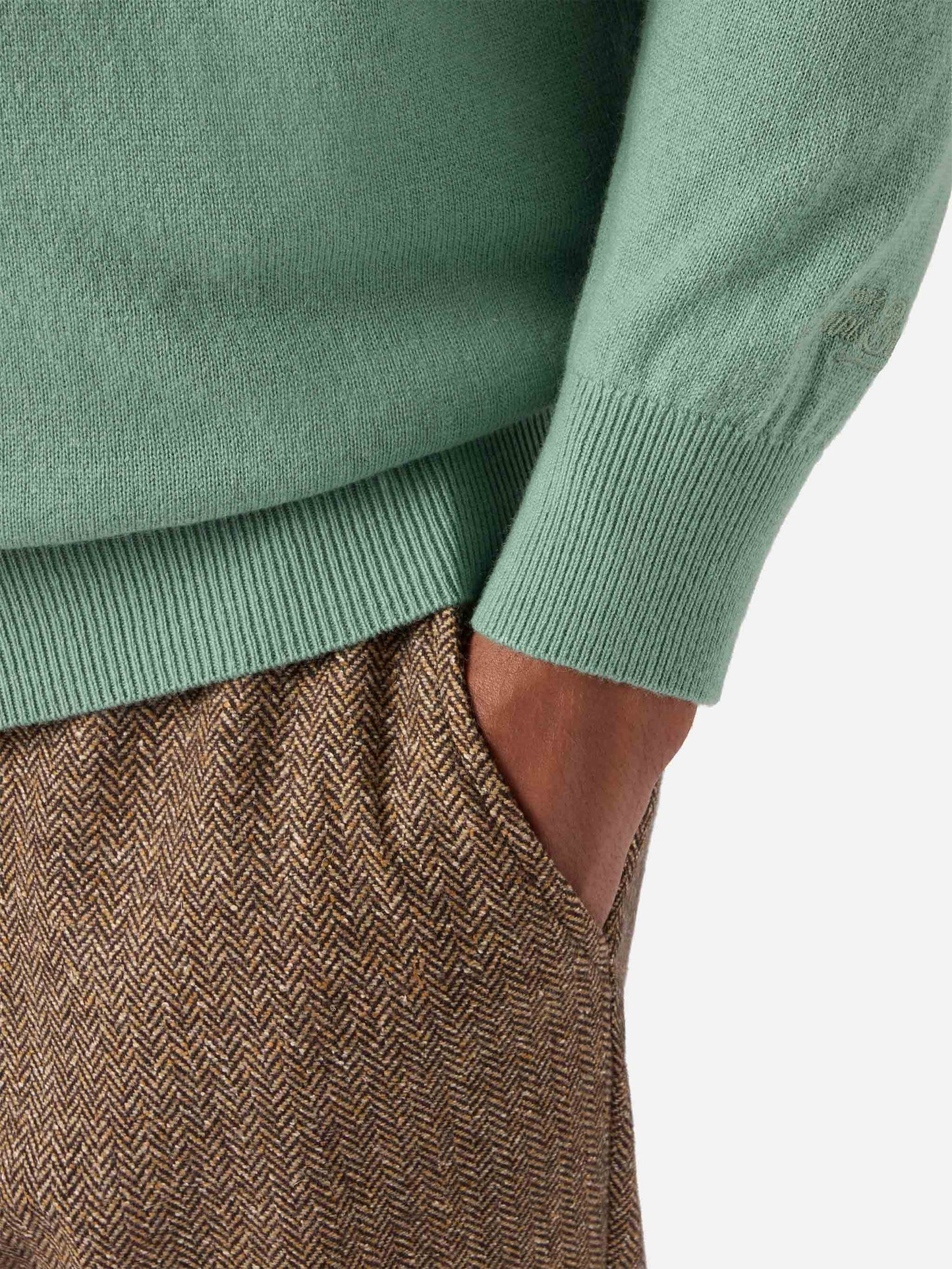 Regent wool-cashmere sweater in sage green