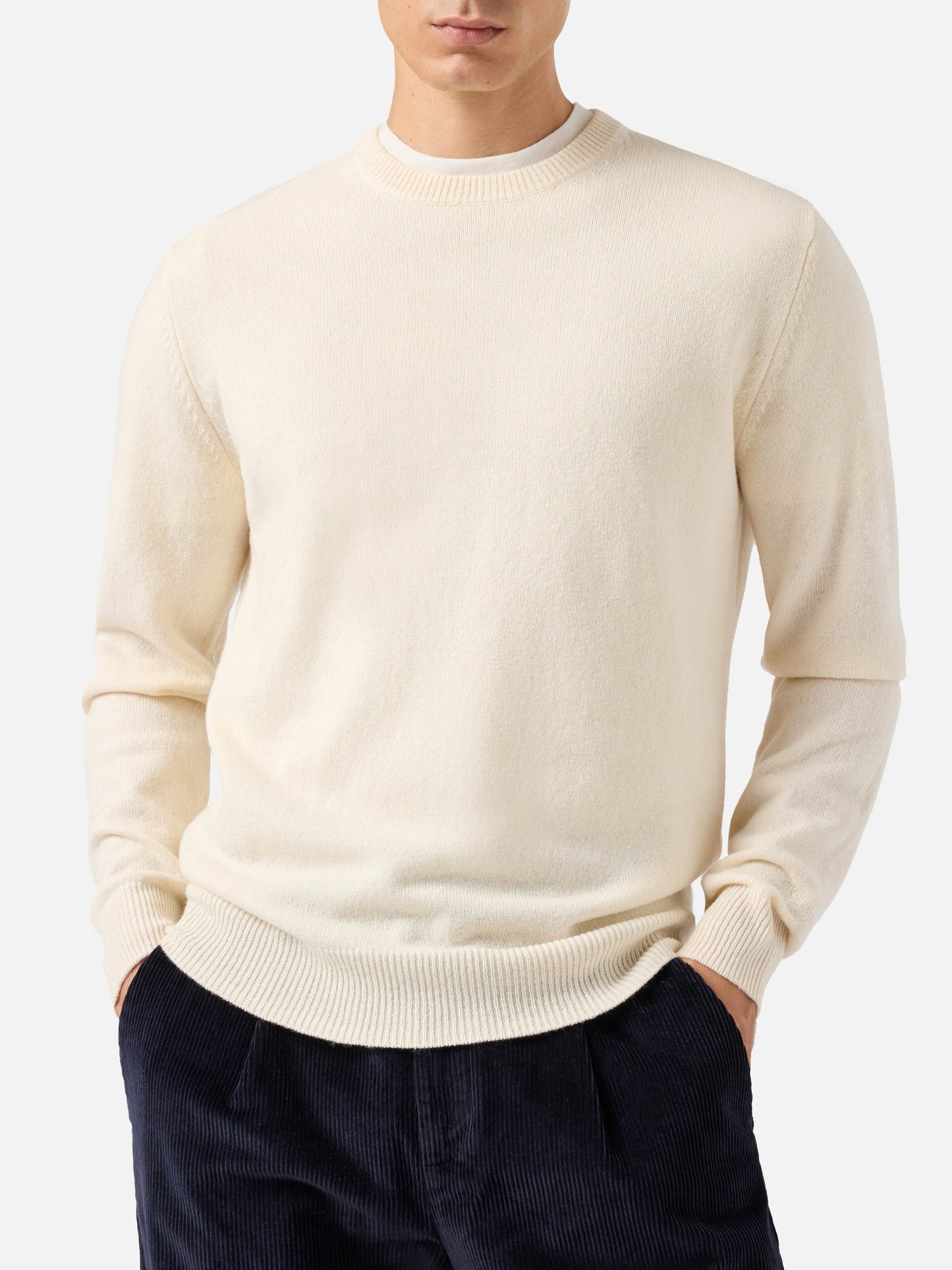 Maglione Regent in 100% LAMBSWOOL bianco