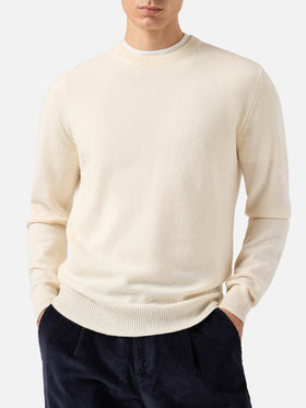 Maglione Regent in 100% LAMBSWOOL bianco