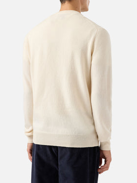 Maglione Regent in 100% LAMBSWOOL bianco