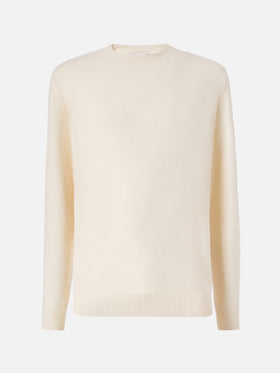 Maglione Regent in 100% LAMBSWOOL bianco
