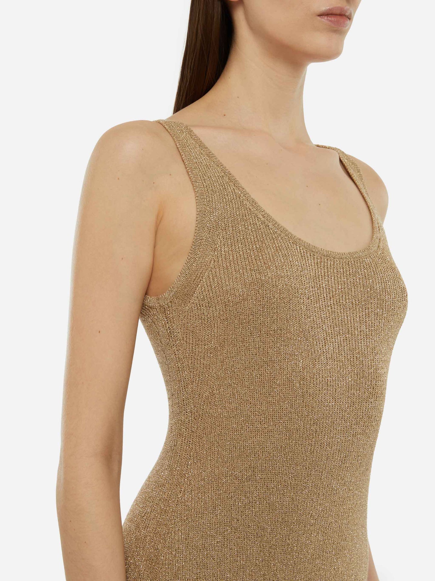 Ronan gold lurex maxi dress - MC2 Saint Barth