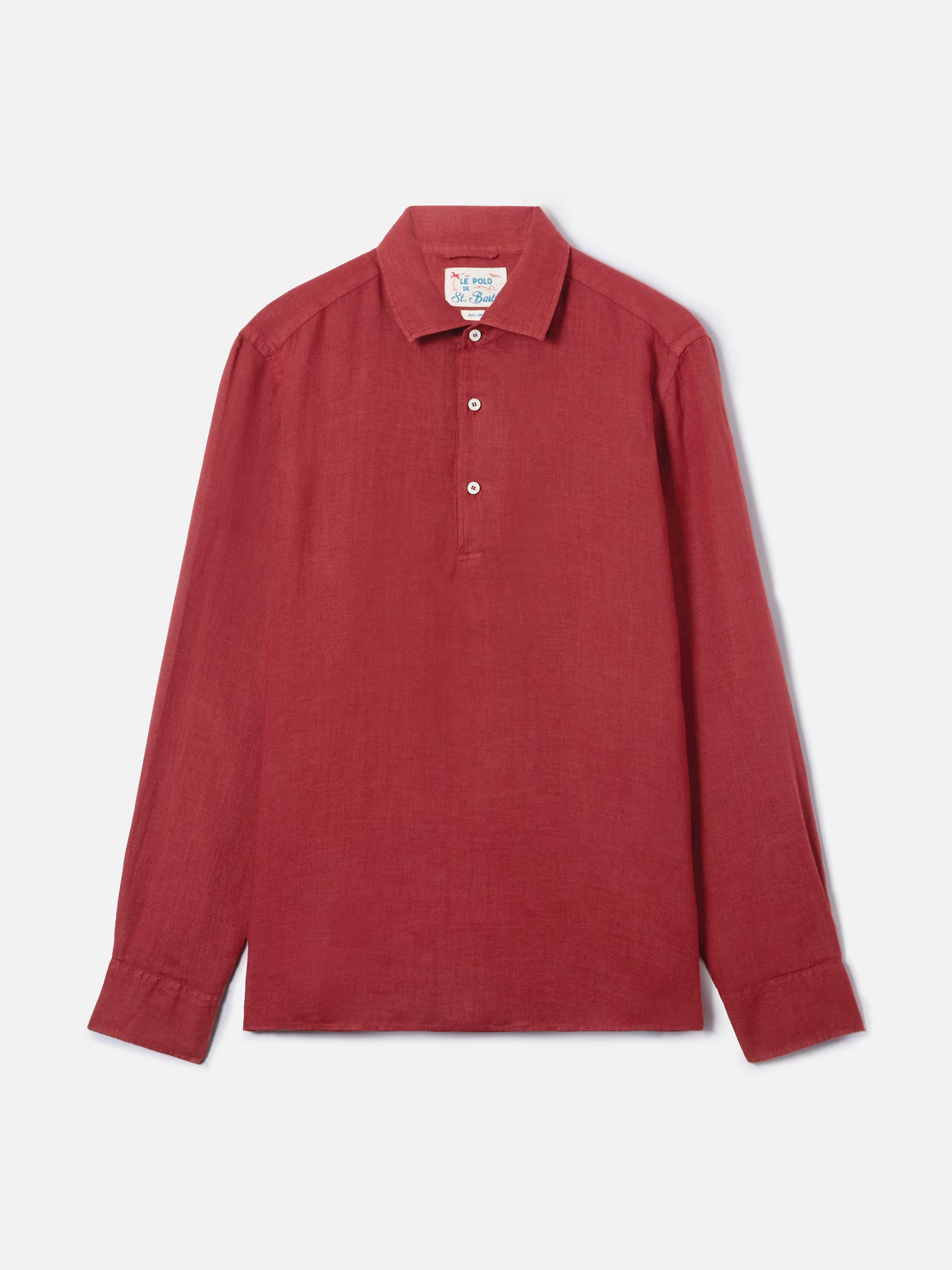 Raphael linen polo in red