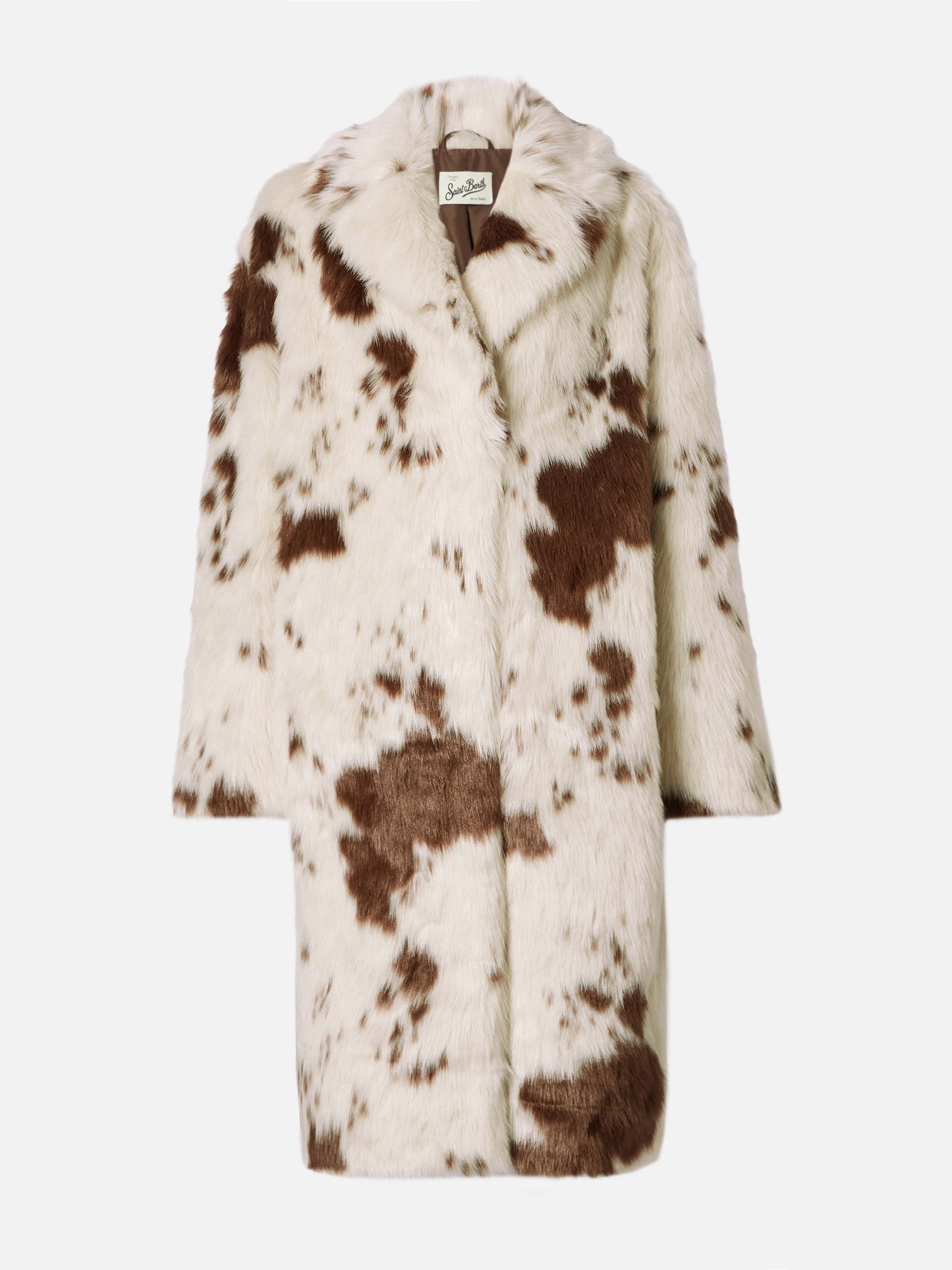 Cappotto Rouge in faux fur con stampa muccata