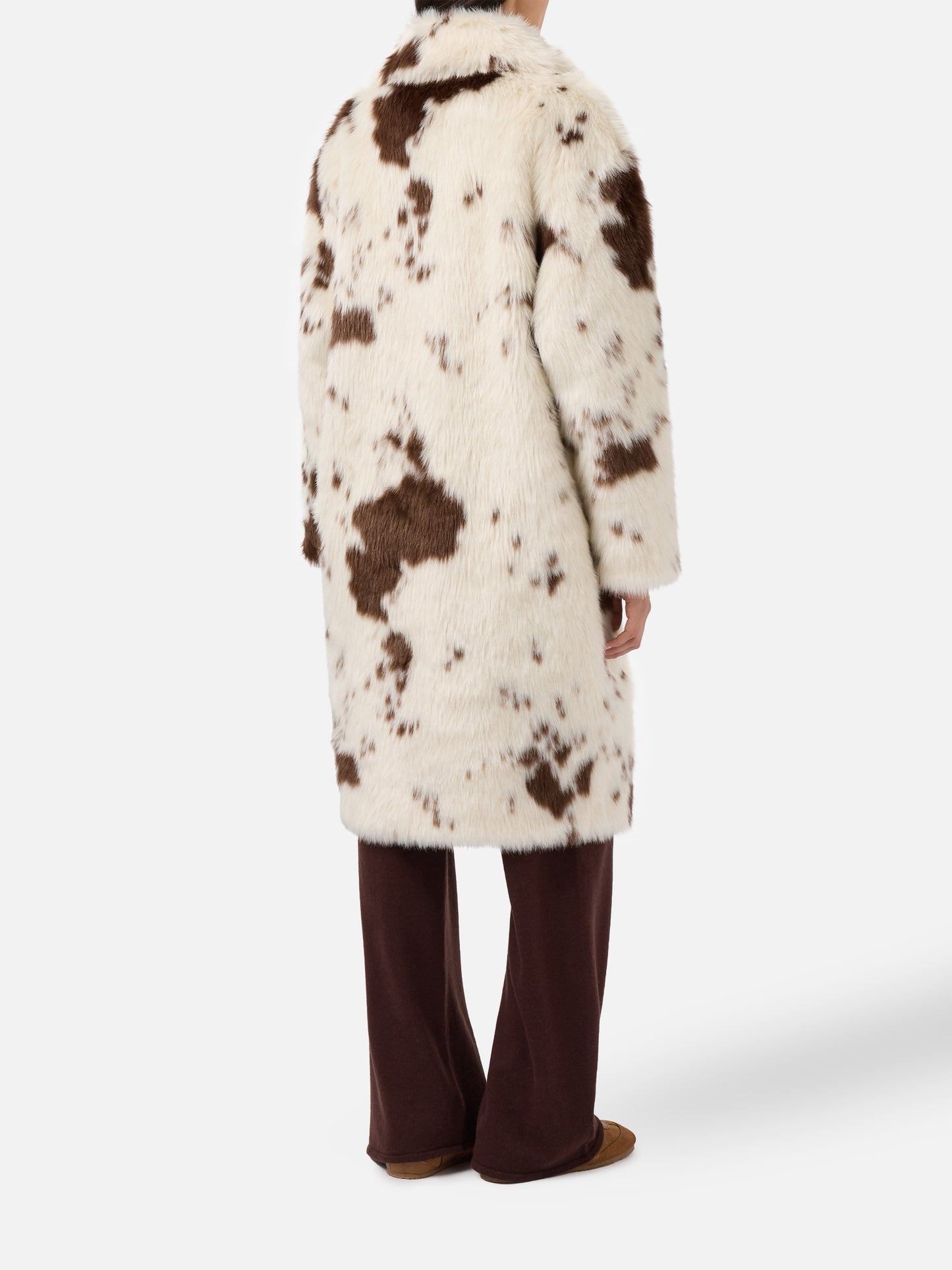 Cappotto Rouge in faux fur con stampa muccata