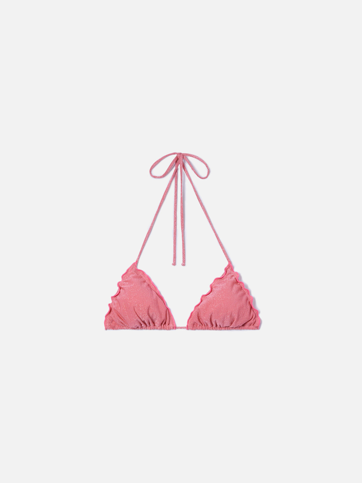 Top bikini Sagittarius triangolo in lurex rosa