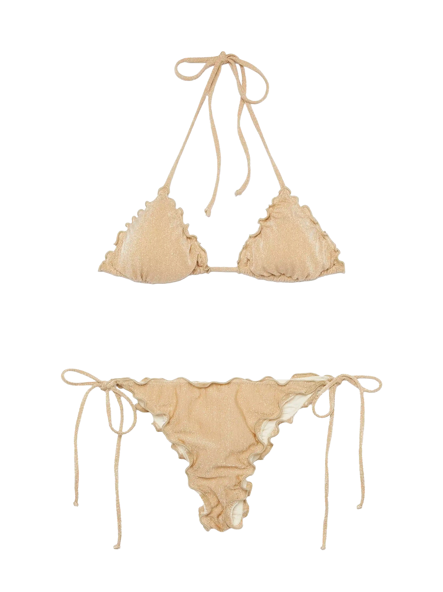 Klassischer Triangel-Bikini Sagittarius Miami aus goldenem Lurex