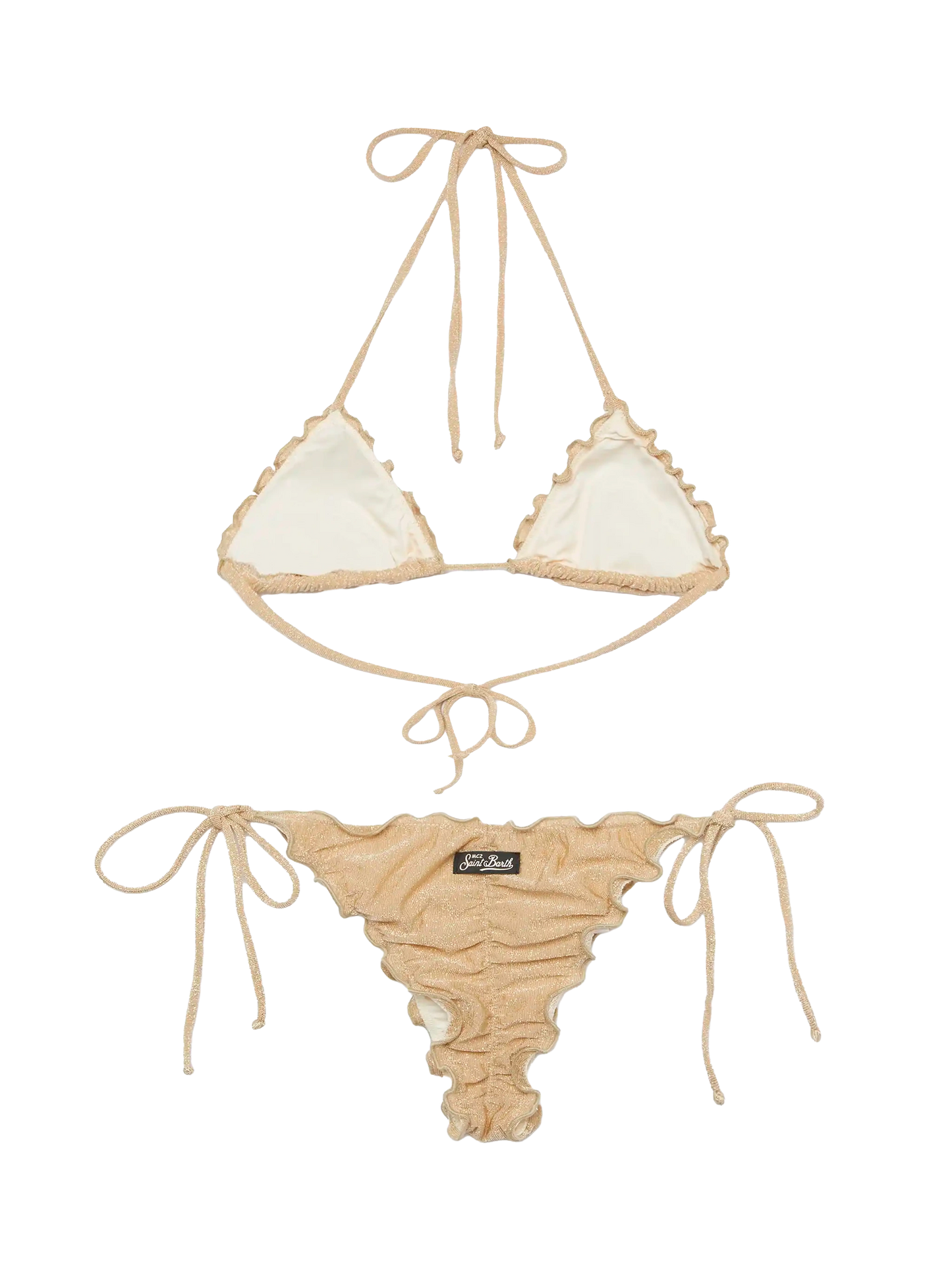 Klassischer Triangel-Bikini Sagittarius Miami aus goldenem Lurex