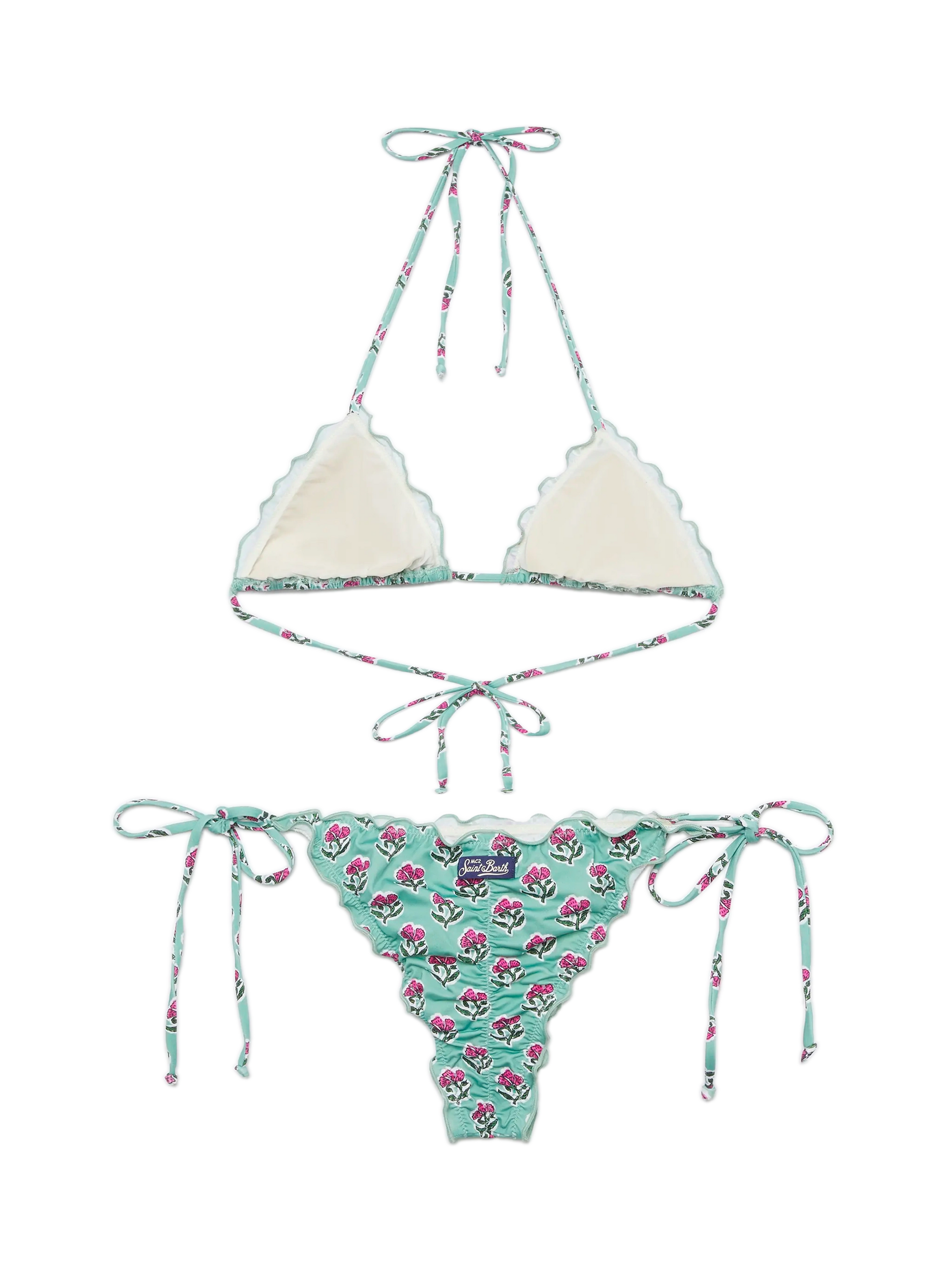 Classic triangle bikini Sagittarius Miami with floral print - MC2 Saint Barth