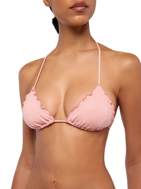 Classic triangle bikini Sagittarius Moon in pink Sangallo lace - MC2 Saint Barth