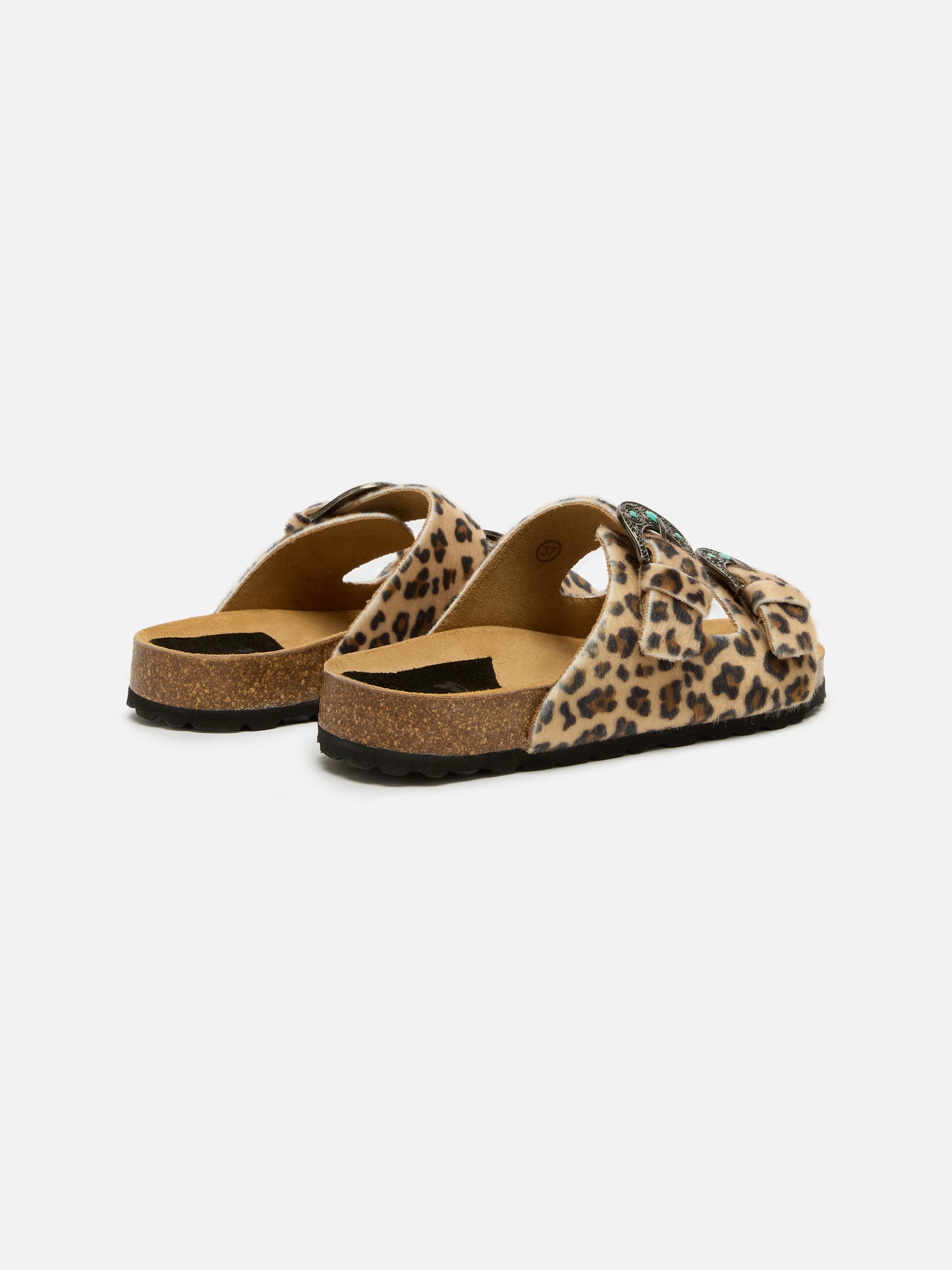 Buckle sandal in leopard-print pony hair | TAJI SPECIAL EDITION