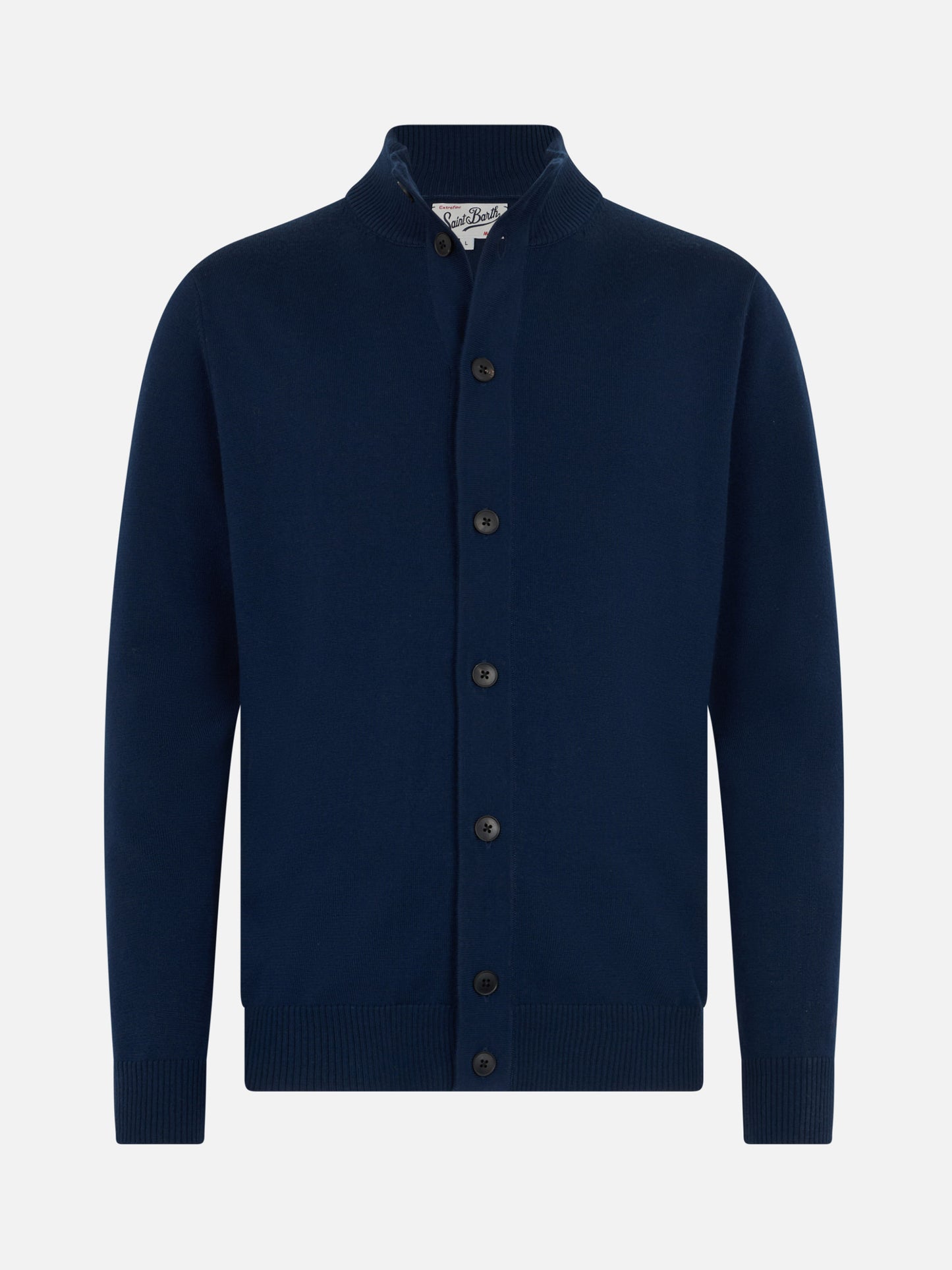 Man blue navy merino wool cardigan Savile - MC2 Saint Barth