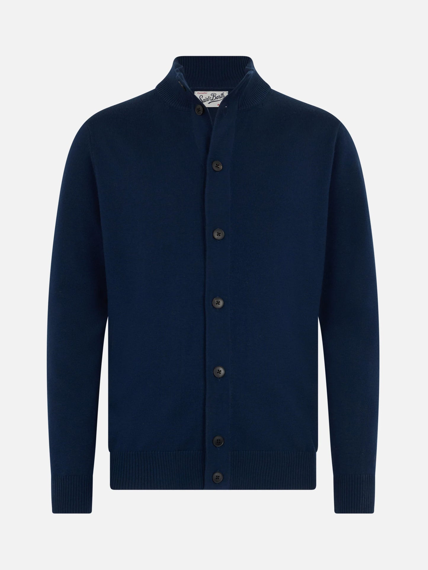 Herren Marineblau Cardigan Savile aus Merinowolle