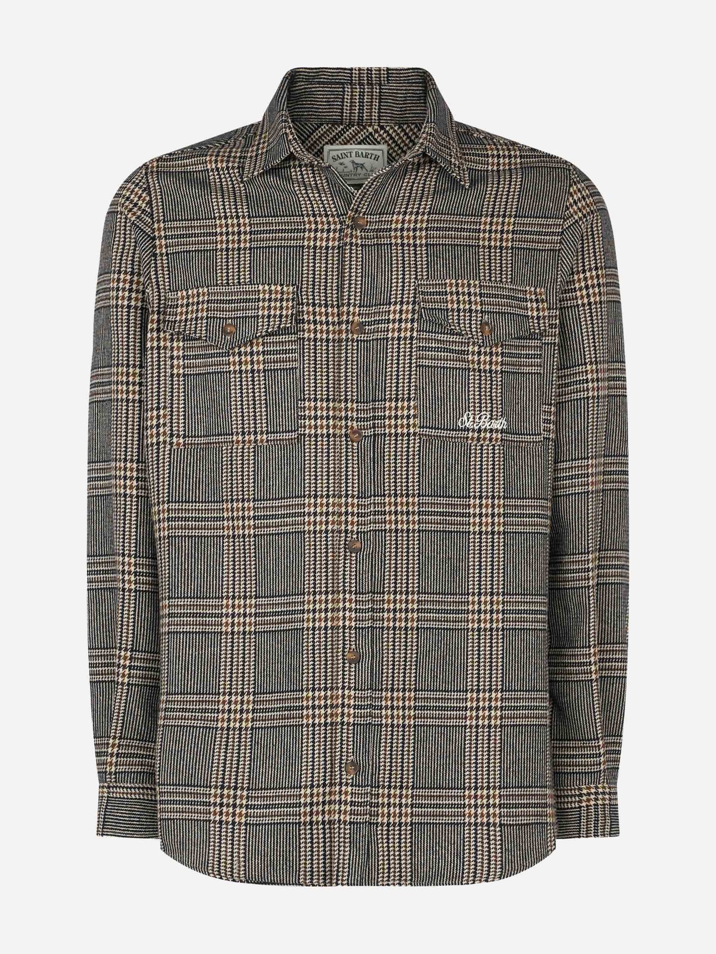 Man wooly shirt with Prince of Wales pattern