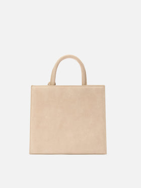 Borsa a mano Shop Bag Midi in pelle scamosciata beige