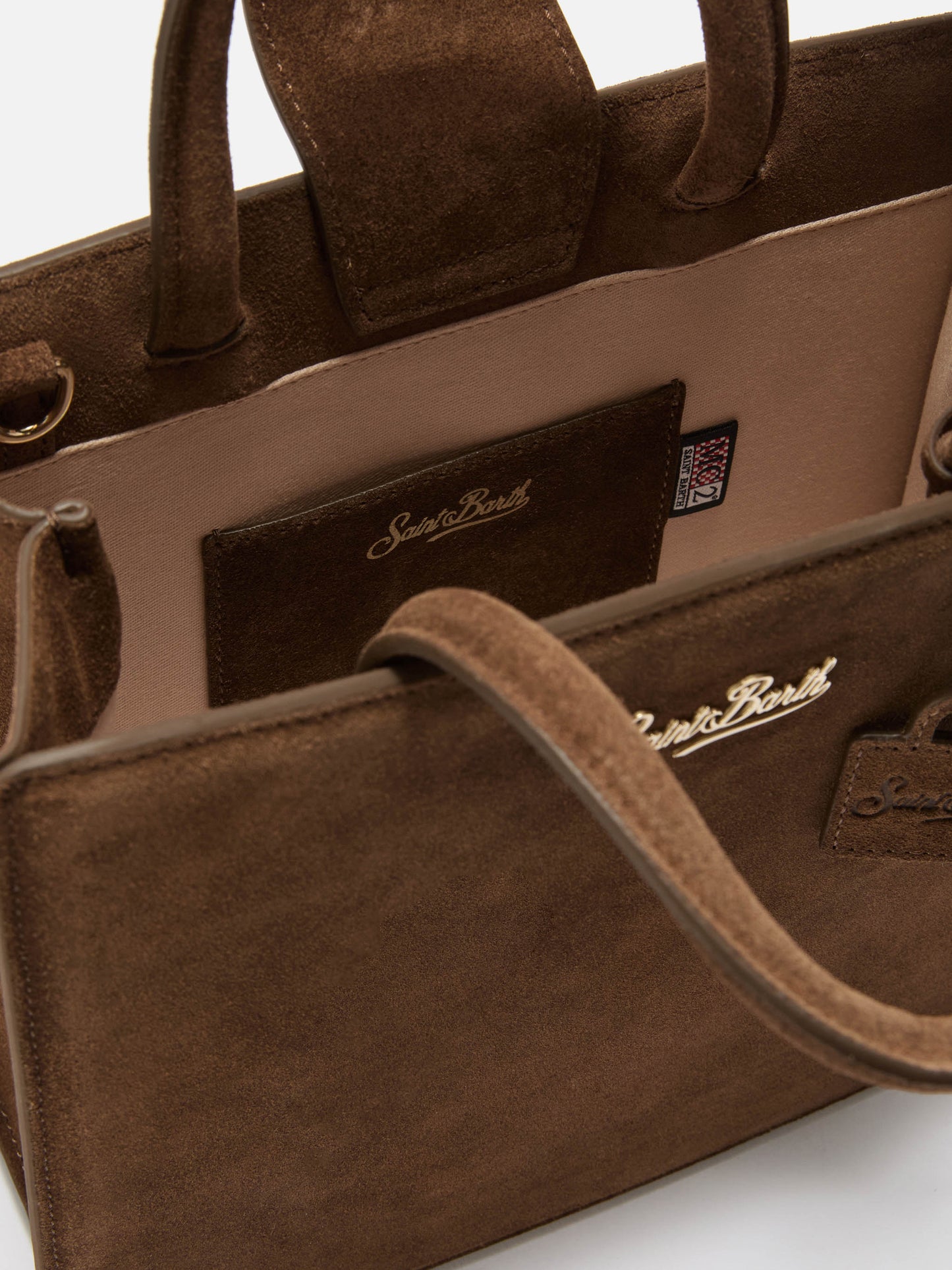 Borsa a mano Shop Bag Midi in pelle scamosciata marrone