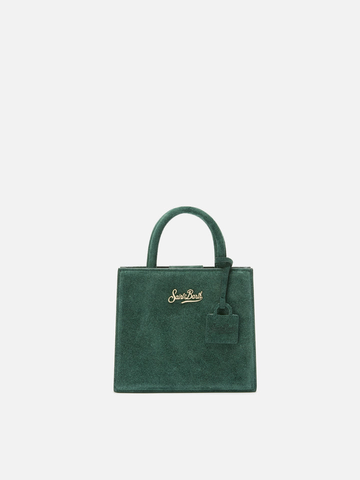 Borsa a mano Shop Bag Mini in pelle scamosciata verde