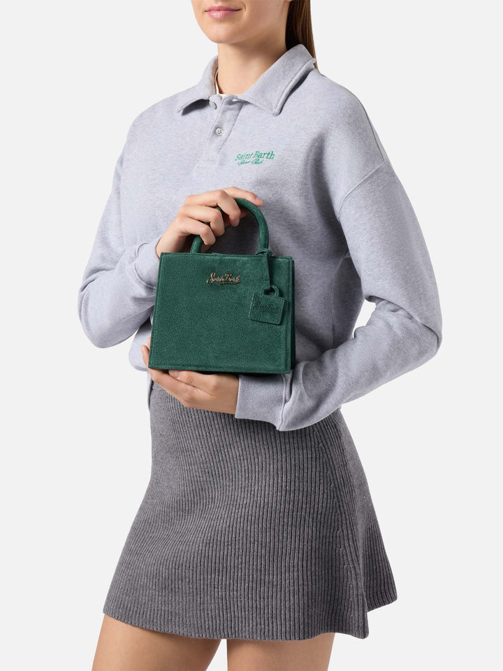 Borsa a mano Shop Bag Mini in pelle scamosciata verde