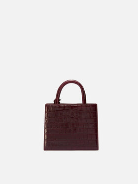 Borsa a mano Shop Bag Mini in pelle stampa cocco bordeaux