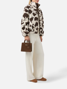 Borsa a mano Shop Bag Mini in pelle scamosciata marrone