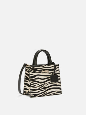 Shop Bag Mini Handbag in zebra-print pony skin leather
